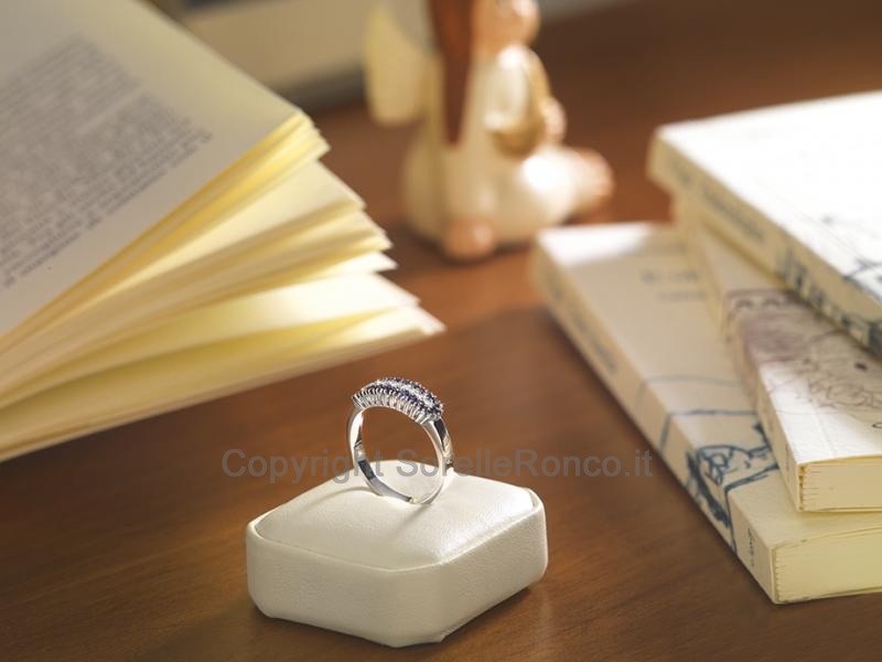 ANELLO ORO DIAMANTI E ZAFFIRI 0.51 CT